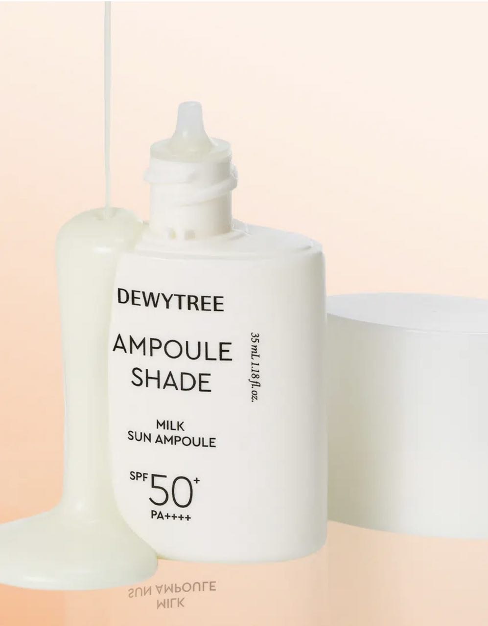 🤍 Tabiiy oqartirish + mukammal himoya! 🤍 \\
\\
✨ Dewytree Ampoule Shade Milk Sun Ampoule (35ml) ✨