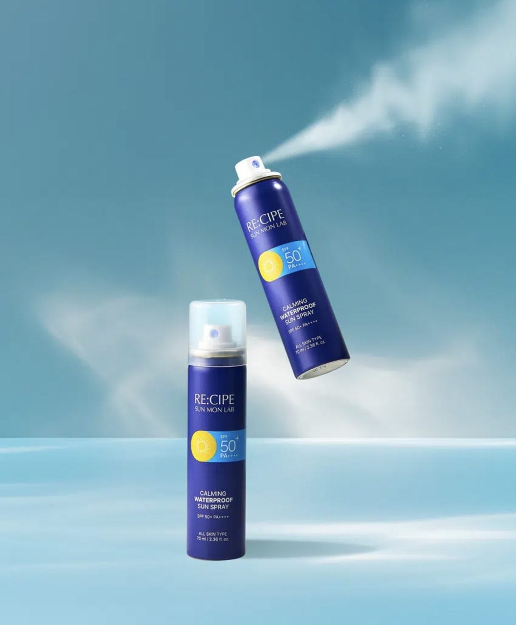 🌊🌞 Sprey format – tez, qulay va kuchli himoya! 🌞🌊 \
\
✨ Recipe Sun Mon Lab Calming Waterproof Sun Spray (70ml) ✨